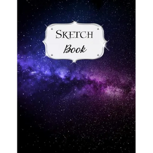 Sketch Book: Galaxy Sketchbook Scetchpad for Drawing or Doodling Notebook Pad for Creative Artists #8 Black Purple - Paperback