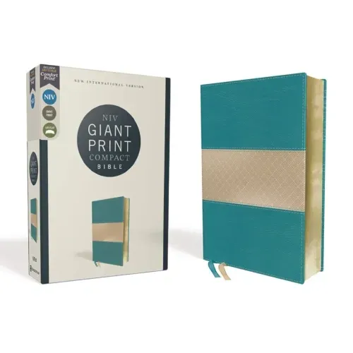 Niv, Giant Print Compact Bible, Leathersoft, Teal, Red Letter Edition, Comfort Print