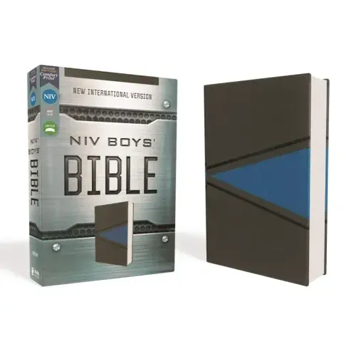 Niv, Boys Bible, Leathersoft, Gray/Blue, Comfort Print - Imitation Leather