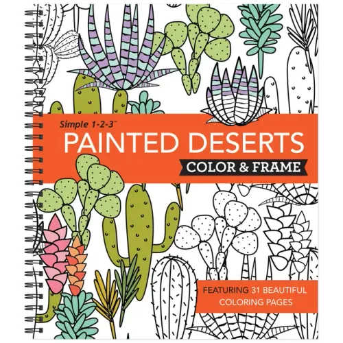 Color & Frame - Painted Deserts (Adult Coloring Book) - Spiral