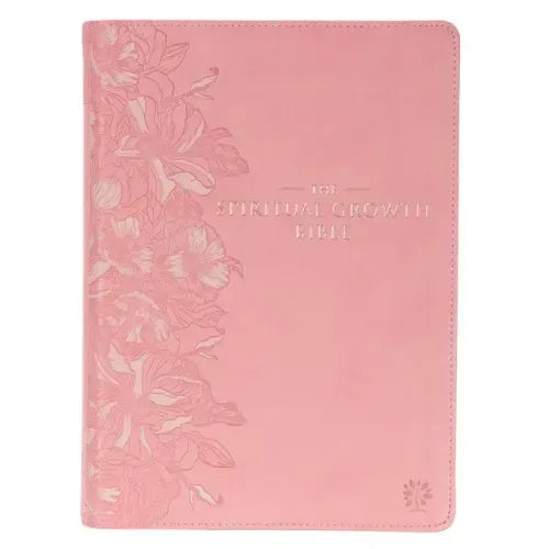 The Spiritual Growth Bible, Study Bible, NLT - New Living Translation Holy Bible, Faux Leather, Pink - Leather