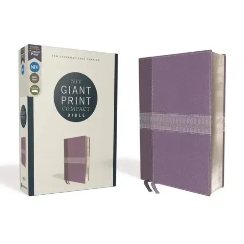 Niv, Giant Print Compact Bible, Leathersoft, Purple, Red Letter Edition, Comfort Print - Imitation Leather