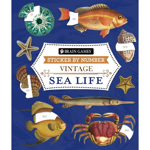 Brain Games - Sticker by Number - Vintage: Sea Life (28 Images to Sticker) - Paperback