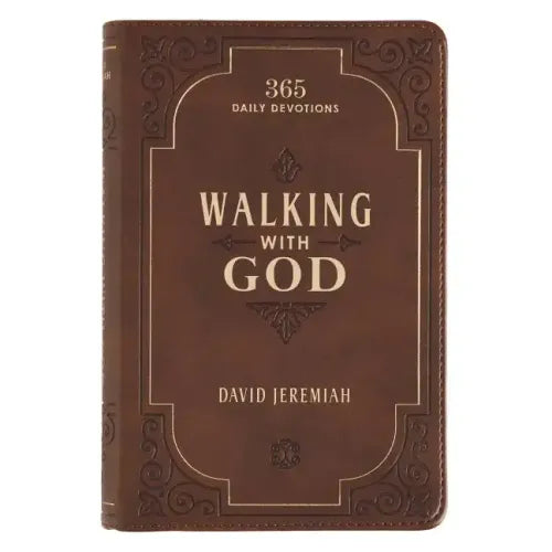 Walking with God Devotional - Brown Faux Leather Daily Devotional for Men & Women 365 Daily Devotions - Leather