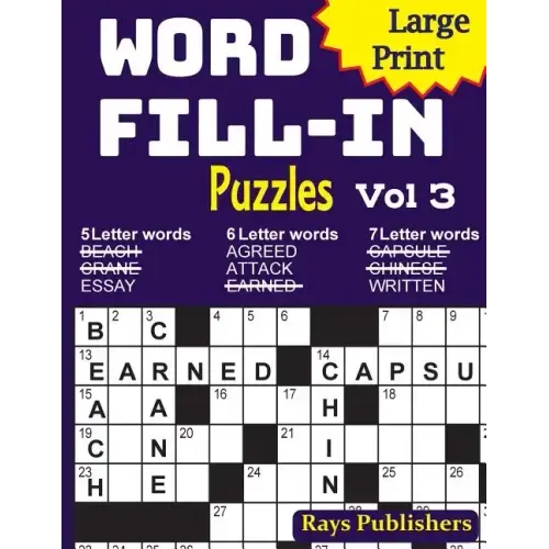 Large Print Word Fill-in Puzzles 3 - Paperback