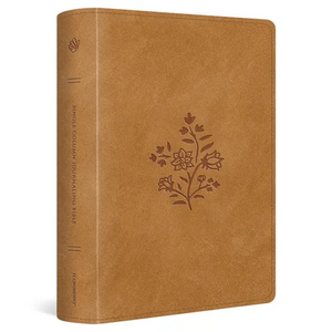ESV Single Column Journaling Bible, Large Print (Trutone, Nubuck Caramel, Wildflower Design) - Imitation Leather