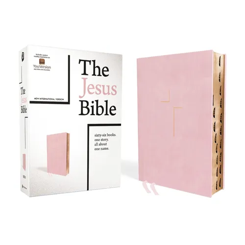 The Jesus Bible, NIV Edition, Leathersoft Over Board, Pink, Indexed, Comfort Print - Hardcover