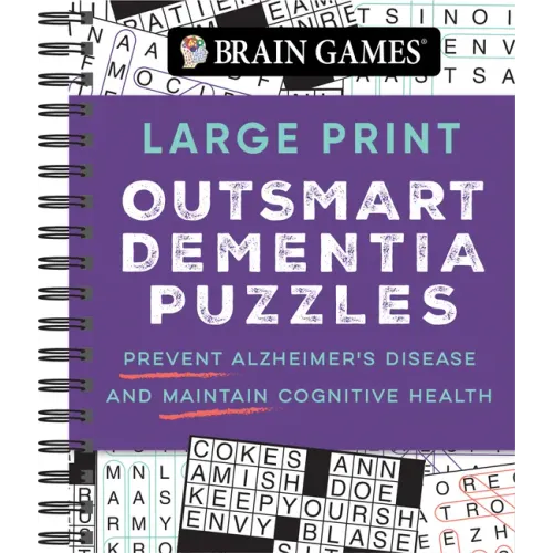 Brain Games - Large Print Outsmart Dementia Puzzles: Prevent Alzheimer's Disease and Maintain Cognitive Health - Spiral