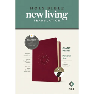 NLT Personal Size Giant Print Bible, Filament Enabled (Leatherlike, Aurora Cranberry, Indexed, Red Letter) - Imitation Leather