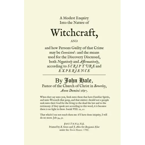 A Modest Enquiry Into the Nature of Witchcraft - Paperback