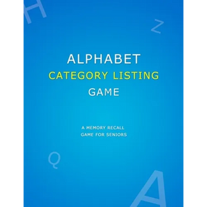 Alphabet Category Listing Game: Anti memory loss game for dementia patients Simple senior alzheimers activities puzzle book for improved recall of mem - Paperback