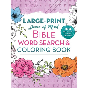Peace of Mind Bible Word Search & Coloring Book: 100 Puzzles & Floral Designs - Paperback