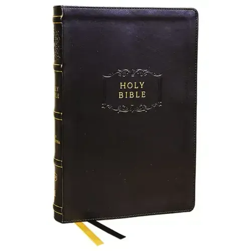 KJV Holy Bible with Apocrypha and 73,000 Center-Column Cross References, Black Leathersoft, Red Letter, Comfort Print: King James Version - Imitation Leather
