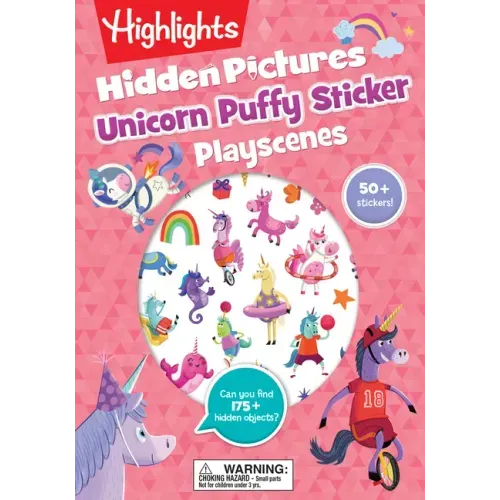 Unicorn Hidden Pictures Puffy Sticker Playscenes: Unicorn Hidden Pictures Puffy Sticker Playscenes (Highlights Puffy Sticker Playscenes): Unicorn Stic - Paperback