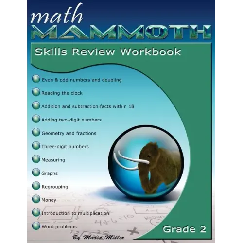 Math Mammoth Grade 2 Skills Review Workbook - Paperback