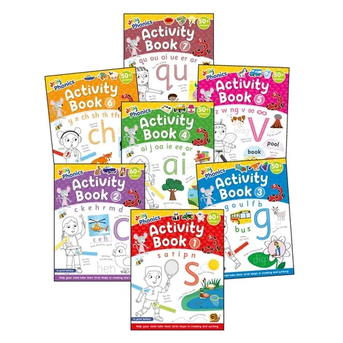 Jolly Phonics Activity Books 1-7: In Print Letters (American English Edition) - Paperback
