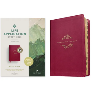 NLT Life Application Study Bible, Third Edition, Large Print (Red Letter, Leatherlike, Berry, Indexed) - Imitation Leather