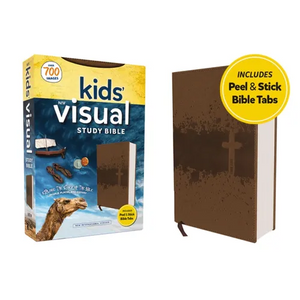 Niv, Kids' Visual Study Bible, Leathersoft, Bronze, Full Color Interior, Peel/Stick Bible Tabs: Explore the Story of the Bible---People, Places, and H - Imitation Leather