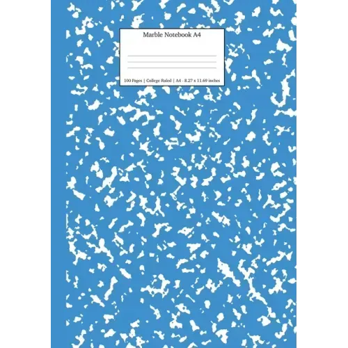 Marble Notebook A4: Blue Marble College Ruled Journal - Paperback