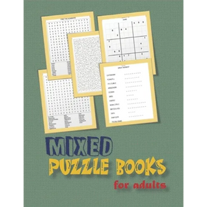 Mixed puzzle books for adults: word search, sudoku hard, Number searches, scramble, and mazes 8,5"x11" 106 pages - Paperback