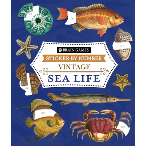 Brain Games - Sticker by Number - Vintage: Sea Life (28 Images to Sticker) - Paperback