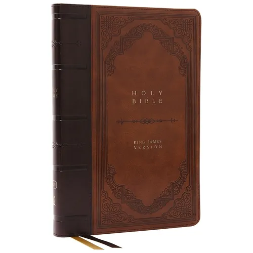 KJV Holy Bible: Giant Print Thinline Bible, Brown Leathersoft, Red Letter, Comfort Print: King James Version (Vintage Series) - Imitation Leather