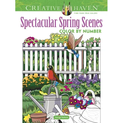 Creative Haven Spectacular Spring Scenes Color by Number - Paperback