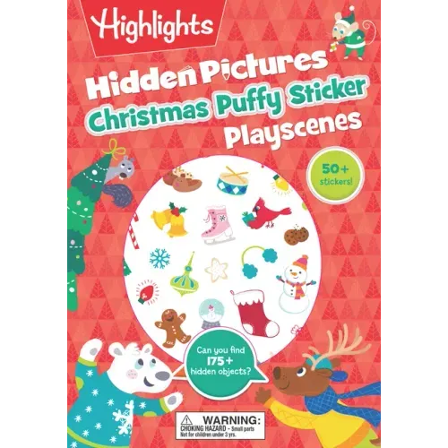 Christmas Hidden Pictures Puffy Sticker Playscenes: Christmas Stocking Stuffer for Kids 3-6, Activity Book with Christmas Puzzles, Stickers, Mazes and - Paperback