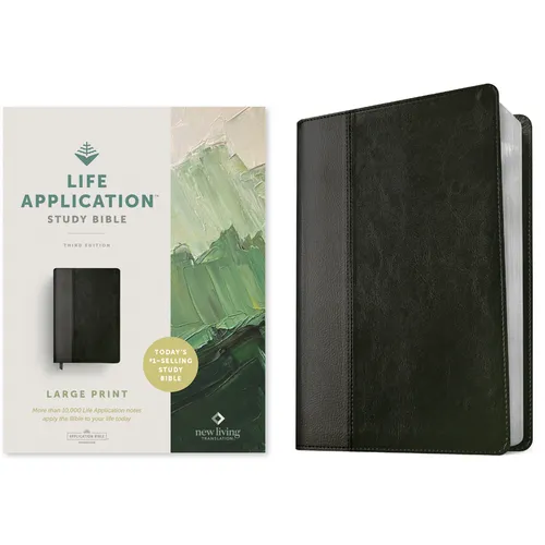 NLT Life Application Study Bible, Third Edition, Large Print (Leatherlike, Black/Onyx) - Imitation Leather