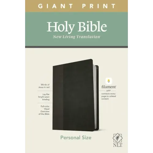 NLT Personal Size Giant Print Bible, Filament Enabled Edition (Red Letter, Leatherlike, Black/Onyx) - Imitation Leather