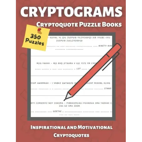 Cryptograms Puzzle Books for Adults: Cryptoquote books, Inspirational and Motivational, Cryptoquote Puzzle Books for adults (Cryptic Puzzles) - Paperback