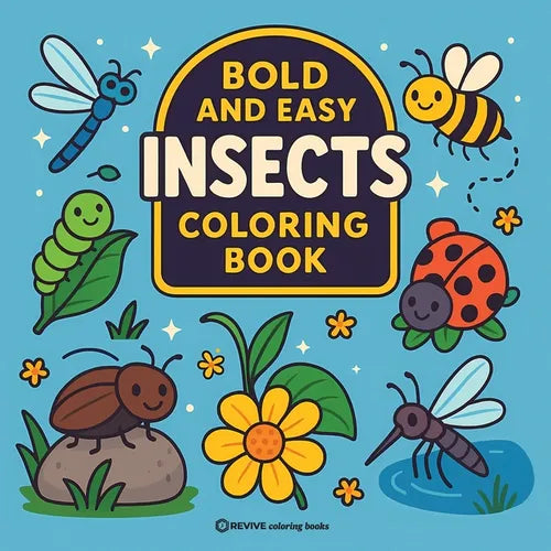 Bold & Easy Insects Coloring Book: Fun & Relaxing Stress Relief Coloring - Paperback