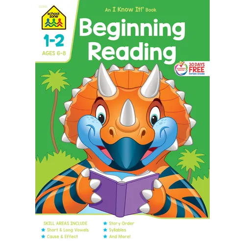 School Zone Beginning Reading Grades 1-2 Workbook - Paperback