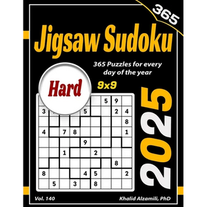 2025 Jigsaw Sudoku: 365 Hard (9x9) Puzzles for Every Day of the Year - Paperback