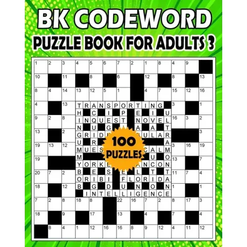 BK Codeword puzzle book for adults 3: codebreaker puzzle book for adults & seniors - 100 Puzzle from (BK Bouchama) - Paperback