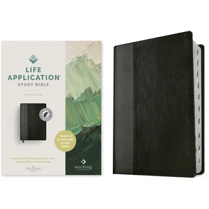 NLT Life Application Study Bible, Third Edition (Leatherlike, Black/Onyx, Indexed, Red Letter) - Imitation Leather