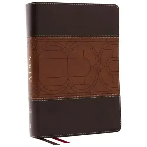 NKJV Study Bible, Leathersoft, Brown, Full-Color, Thumb Indexed, Comfort Print: The Complete Resource for Studying God's Word - Imitation Leather
