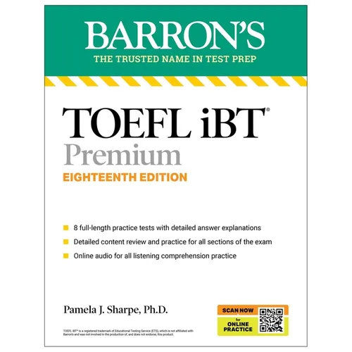 TOEFL IBT Premium with 8 Practice Tests + Online Audio, Eighteenth Edition - Paperback