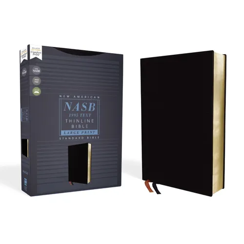 Nasb, Thinline Bible, Large Print, Bonded Leather, Black, Red Letter Edition, 1995 Text, Comfort Print - Bonded Leather