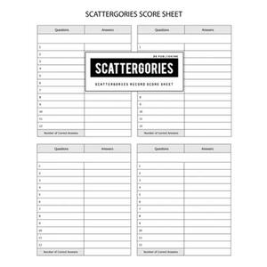 BG Publishing Scattergories Score Sheet: Scattergories Game Record Keeper for Keep Track of Who's Ahead In Your Favorite Creative Thinking Category Ba - Paperback