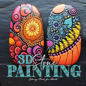 3D Stone Painting Coloring Book for Adults: stones Coloring Book for Adults Zentangle painting stones grayscale Coloring Book Mandala Patterns Colorin - Paperback