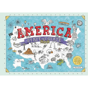 America State by State: Fifty Removable Placemats to Color - Paperback