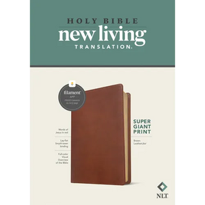 NLT Super Giant Print Bible, Filament Enabled (Leatherlike, Brown, Red Letter) - Imitation Leather