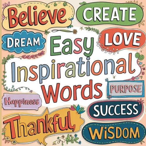 Inspirational Words Easy Coloring Book: Inspirational Coloring Book for Teens - Paperback