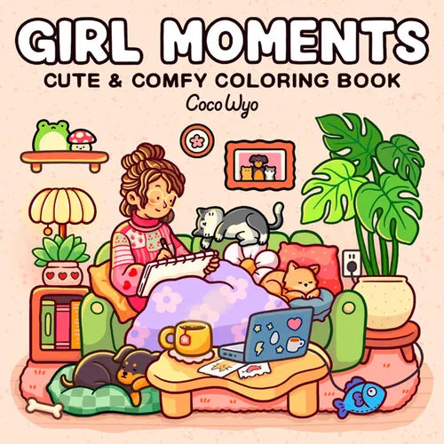 Girl Moments: Coloring Book for Adults and Kids - Paperback