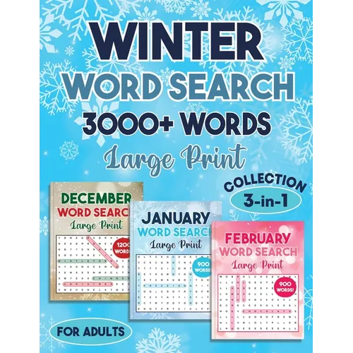 Winter Word Search 3000 + Words Puzzle Book Large Print - Paperback