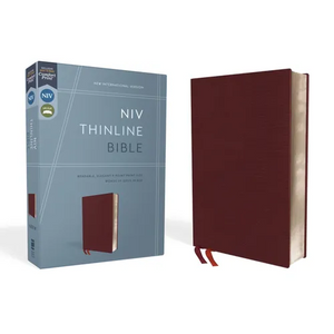 NIV, Thinline Bible, Bonded Leather, Burgundy, Red Letter Edition - Bonded Leather