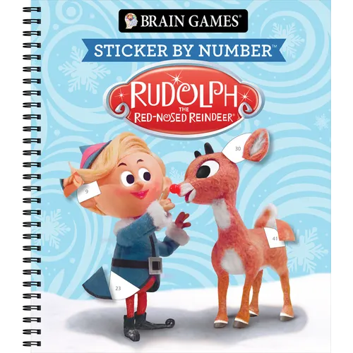 Brain Games - Sticker by Number: Rudolph the Red-Nosed Reindeer - Spiral