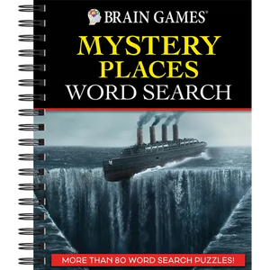 Brain Games - Mystery Places Word Search: More Than 80 Word Search Puzzles! - Spiral