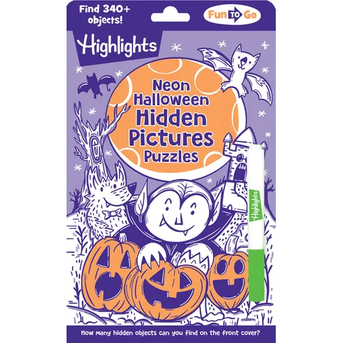 Neon Halloween Hidden Pictures Puzzles: Halloween Puzzle Book for Kids with Neon Hidden Pictures Scenes and Gel Marker, Perfect Halloween Gift and Tra - Paperback